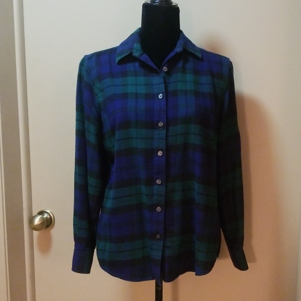 Land's End Plaid Button Down